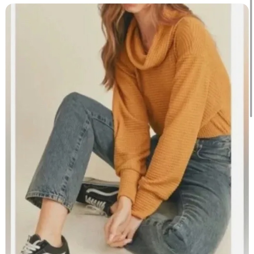Free People Juicy Long Sleeve Ribbed Thermal Top Shirt Oversized S OB1581267